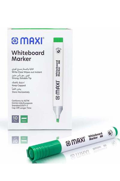 Generic 10-Piece Dy Erase White Board Markers Chisel Tip Green Ink