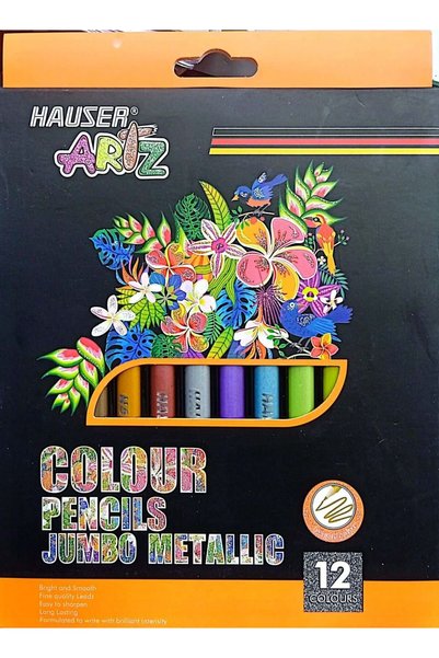 Generic 12 PIECES COLOUR PENCILS JUMBO METALLING