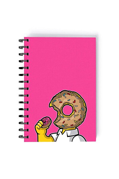 Generic Donut Simpson Design Rectangle Spiral A5 Notebook Multicolour