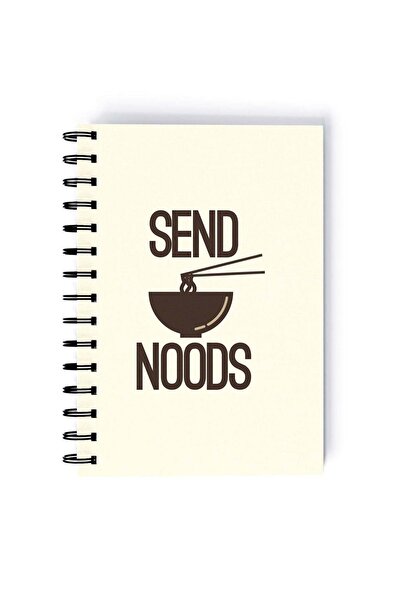 Generic Spiral A5 Notebook Funny Cute Quote Send Noods Grey Aesthetics