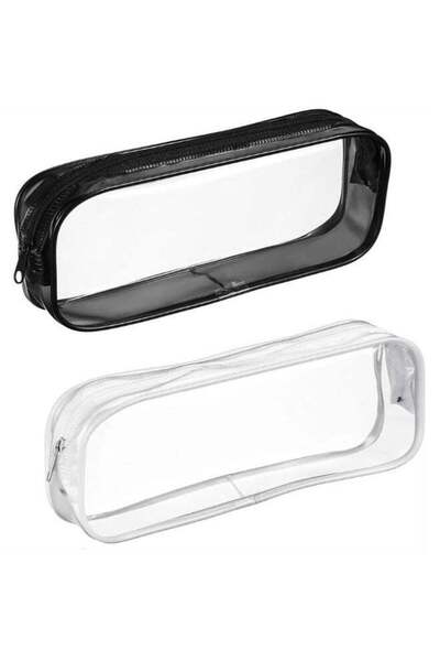 Generic Clear PVC Zipper Pencil Bag, 2pcs Portable Pencil Bag WaterproofMakeu...