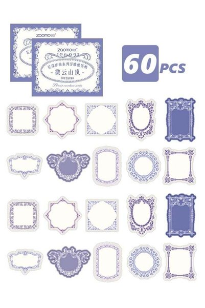 Generic 60 Pack Vintage Purple Embossed Floral Scrapbook Paper, Lace Edge Aes...