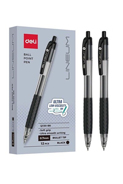 Generic 12-Piece Lineum Ballpoint Pen 0.7mm Tip Black Ink