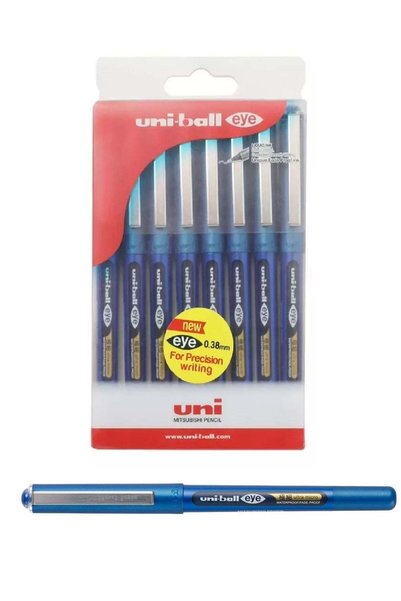 Generic 8-Piece Eye Ultra Micro Rollerball Pen 0.38mm Tip Blue Ink
