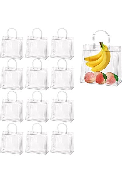 Generic 16 Pack Clear PVC Gift Bags, Reusable Transparent Tote Bags with Hand...