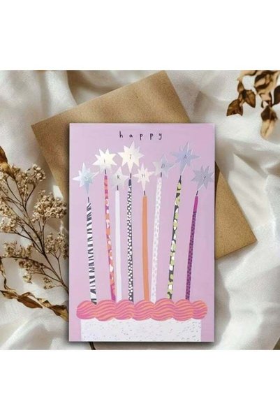 Generic KANDID Birthday Greeting Card , Interactive Design Print (CANDLES)