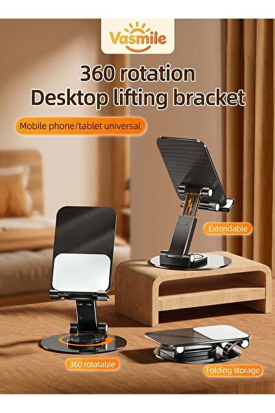 Generic Desk Phone Stand with Adjustable Height and Angle, Foldable Phone Hol...