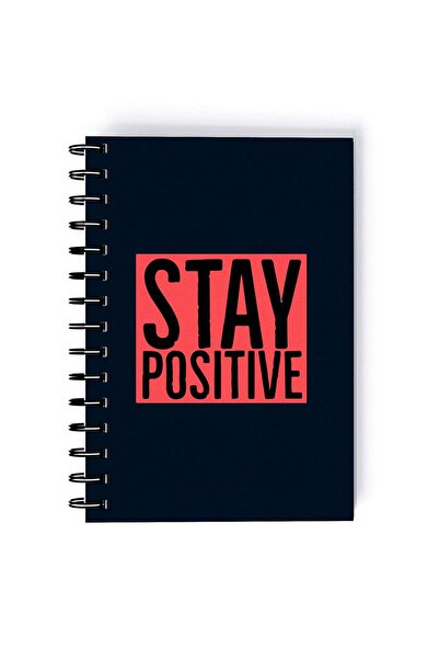 Generic Spiral A5 Notebook Inspirational Quote Motivations Stay Positive Blac...