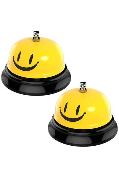 Generic Service Call Bell, 2 Packs Yellow Counter Bell with Environmental Pro...
