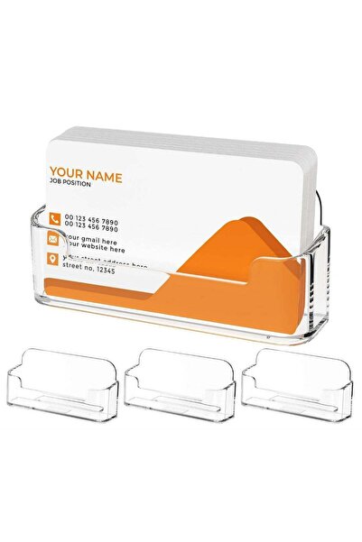 Generic 3-Pack Acrylic Business Card Holder for Desk Plastic Display Clear Bu...
