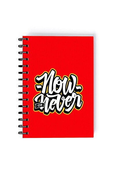 Generic Spiral A5 Notebook Typography Motivations and Empowering Quote Now or...