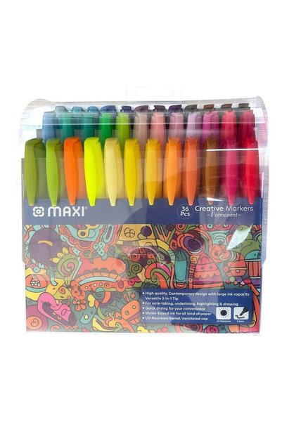 Generic 36-Piece Creative Permanent Marker Slim Bullet Tip Assorted Colours