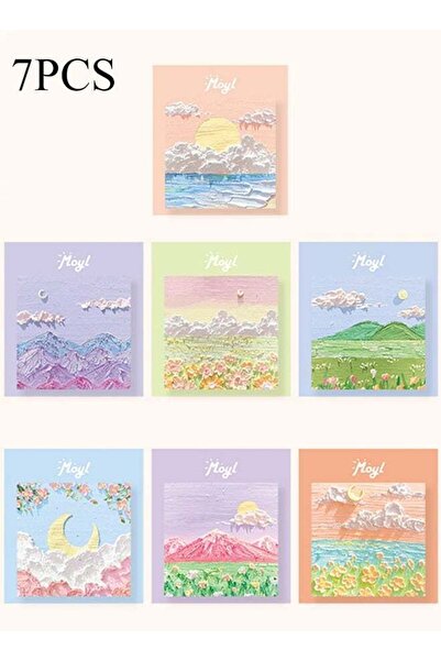 Generic Scenic Oil Painting Sticky Notes, 7 Sets of High-Quality sticky Notes...