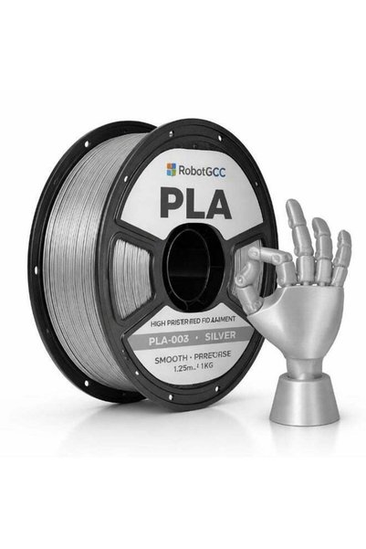 Generic RobotGCC PLA Silver 3D Printer Filament 1.75mm 1KG, Smooth Extrusion,...