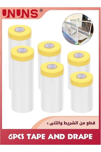 Generic 6 Pack Tape And Drape,Pre-Taped Masking Film For Automotive Painting ...