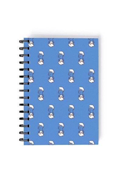 Generic Smurfs Printed Spiral A5 Notebook White/Blue/Black