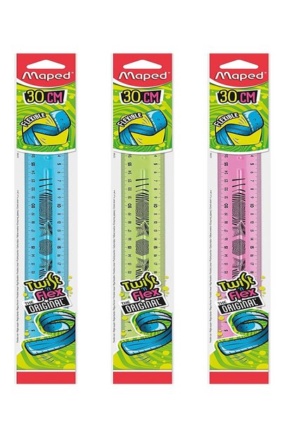 Generic 3-Piece Flexible Ruler 30cm Multicolour