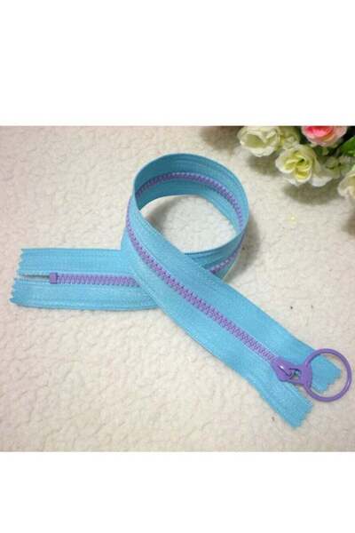 Generic Light Blue Resin Zipper 40cm, Closed-End Style with Purple Teeth for ...
