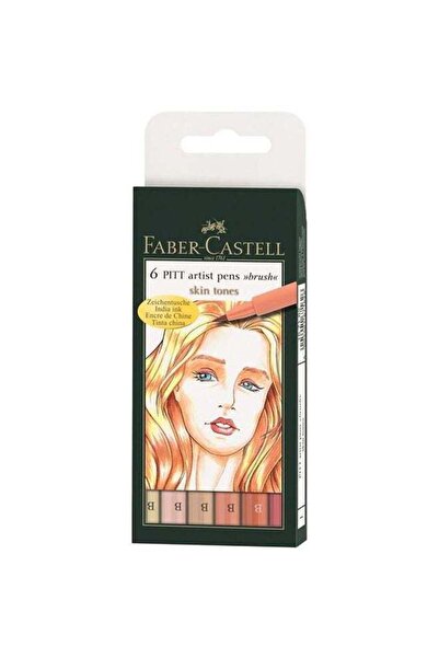 Generic 6-Piece Pitt Artist Pen Set Orange/Pink/Beige