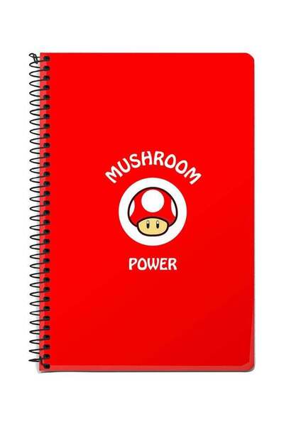 Generic Mushroom Power A5 Spiral Notebook Red