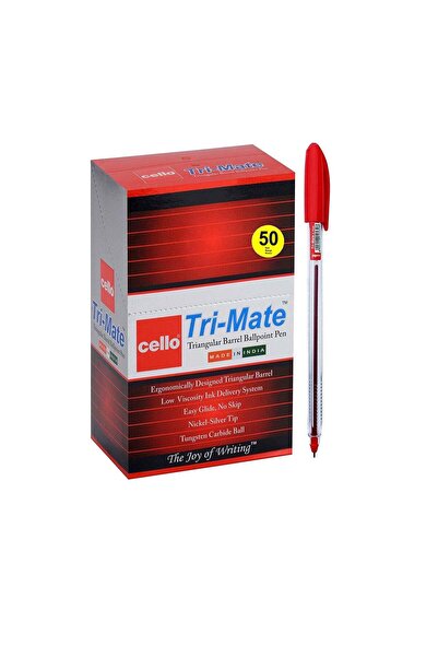 Generic CELLO TRIMATE BALL PEN 0.7MM BOX OF 50PC RED