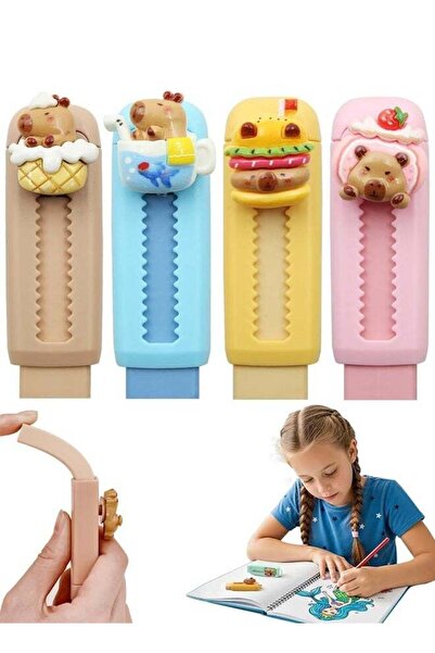 Generic 4 PCS Capybara Retractable Erasers, Cute Rubber, Push-Pull Rubber Era...