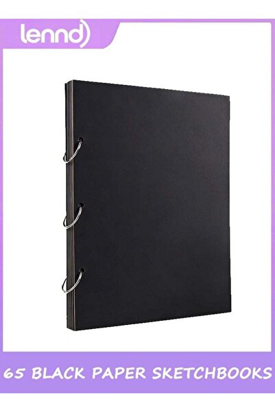 Generic 65-page black sketchbook with removable black sketch paper, 21cm*29cm...