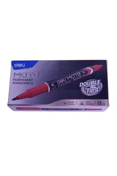 Generic Deli U104 Permanent Marker Double Tips Red Color