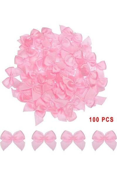 Generic 100 Pcs Mini Satin Ribbon Bow Flowers For DIY Crafts Baby Shower Craf...