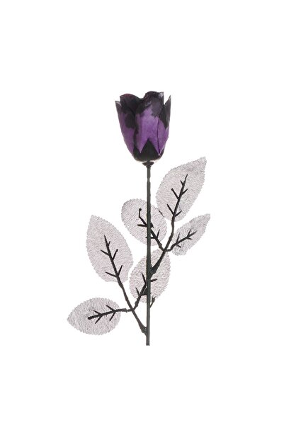OEM Floare Artificiala Trandafir Negru Mov 47 cm – floare artificială elegant...