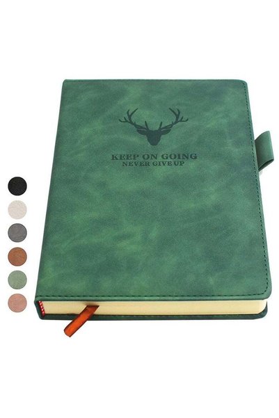 Generic A5 Leather Ruled Notebook,360 Pages Super Thick Wax Sense Leather Bus...