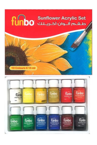 Generic 10-Piece Sunflower Acrylic Set Multicolour
