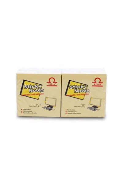 Generic Pack of 2 – Sticky Notes 75x75mm, 100 Sheets Each, Pastel Colors, Sel...