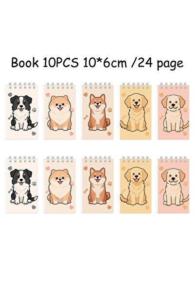 Generic Cute Puppy Theme Mini Notebook 10 Pack 10x6cm 24 Pages