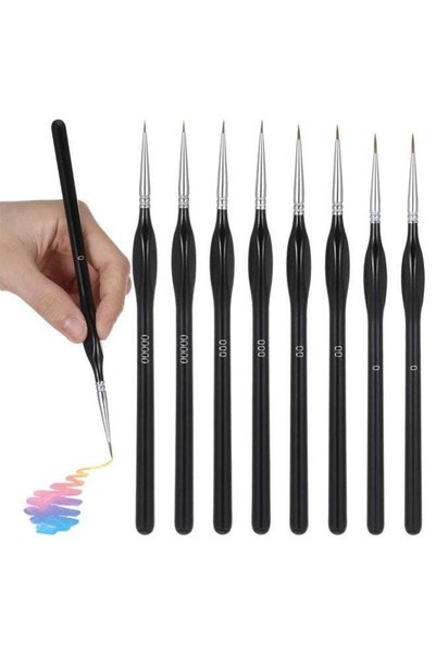 Generic 8 Pieces Fine Detail Paint Brush Set, Professional Small Artist Paint...