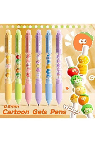 Generic 6 Pieces Gel Pens for Teens, 0.5mm Black Ink Gel Rollerball Pens Kit ...
