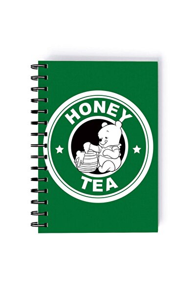 Generic Spiral A5 Notebook Green Logo Pooh Starbucks