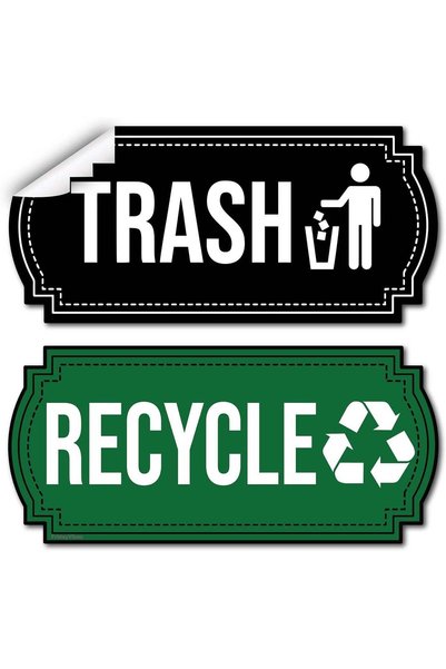 Generic ARS® Recycle and Trash Stickers for Trash Cans - Vinyl Recycling Bin ...