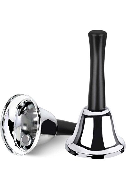 Generic 2 Pack Hand Bell, Silver Steel Bell, Ringing Bell with Handle, Dinner...