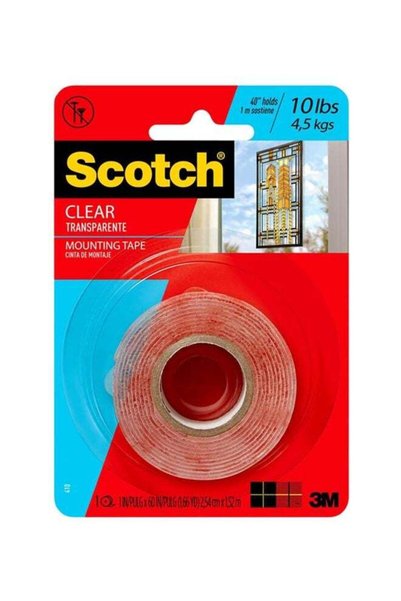 Generic Scotch Mounting Tape 1 x 60 inch Clear