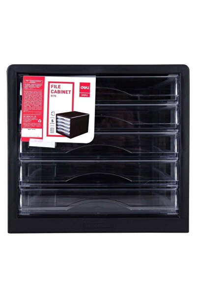 Generic 5-Drawer File Cabinet Black