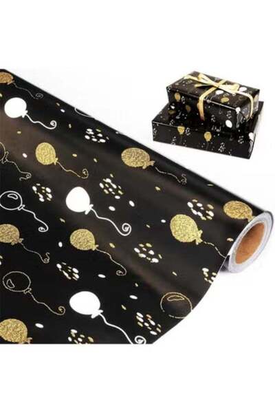 Generic Black and Gold Wrapping Paper Roll, Luxury Metallic Gift Wrap for Bir...