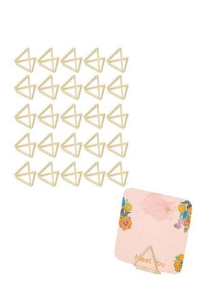 Generic 25 Pieces Metal Place Card Holders, Triangle Shape Table Sticky Note ...