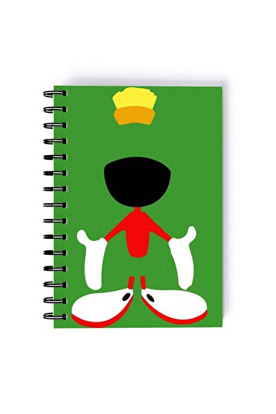 Generic Spiral A5 Notebook Minimal Marvin the Martian Green Looney Tunes