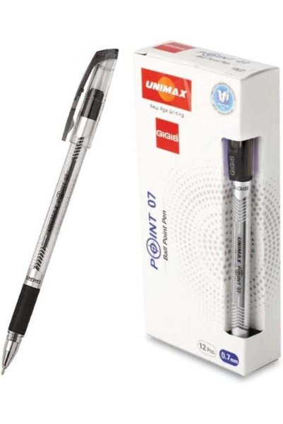 Generic Unimax GiGiS Point-7 Chrome Finish Ball Point Pen 12-Pieces, 0.7 mm T...
