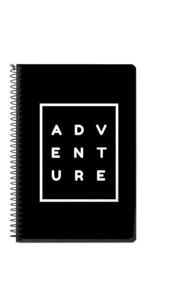 Generic Adventure Printed A5 Spiral Bound Notebook Black/White