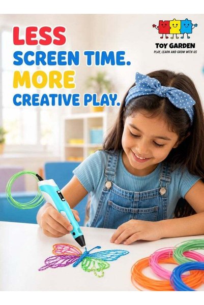 Generic 3D Pen for Kids with Adapter & PLA Filaments - 3D Printing Pen Set wi...