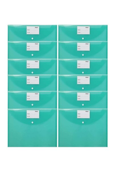 Generic 12-Piece Clear Document Bag Green Colour