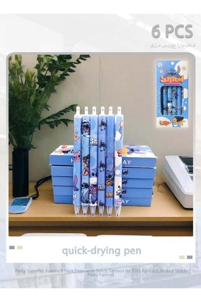 Generic Party Supplies Bundle 6 Pack Pens with Stitch Tattoos for Kids Adults...