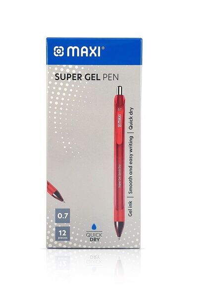 Generic 12-Piece Gel Pen 0.7mm Tip Red Ink